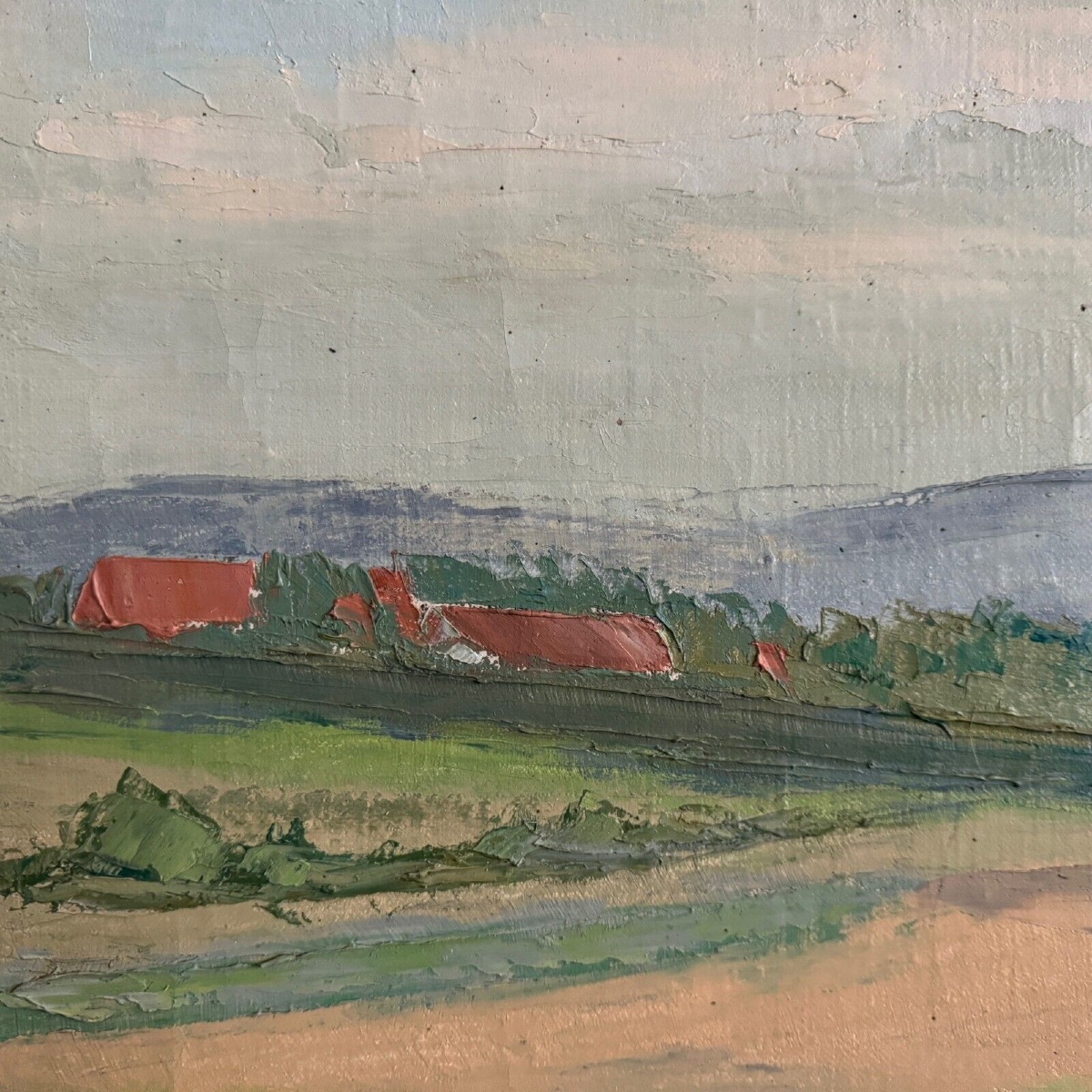 Oil On Canvas Depicting A 20th Century Landscape By Carlos Gallos-photo-4