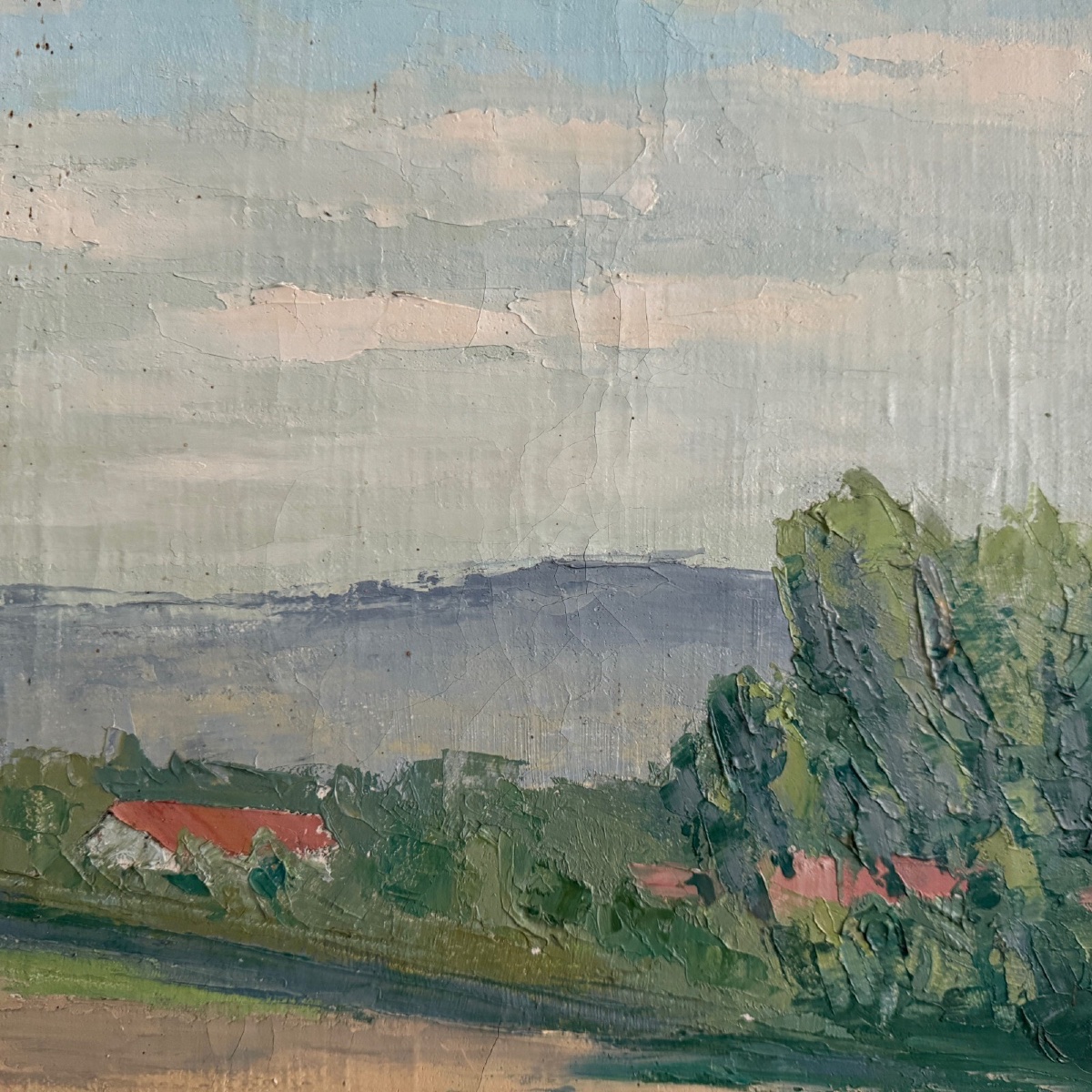 Oil On Canvas Depicting A 20th Century Landscape By Carlos Gallos-photo-1