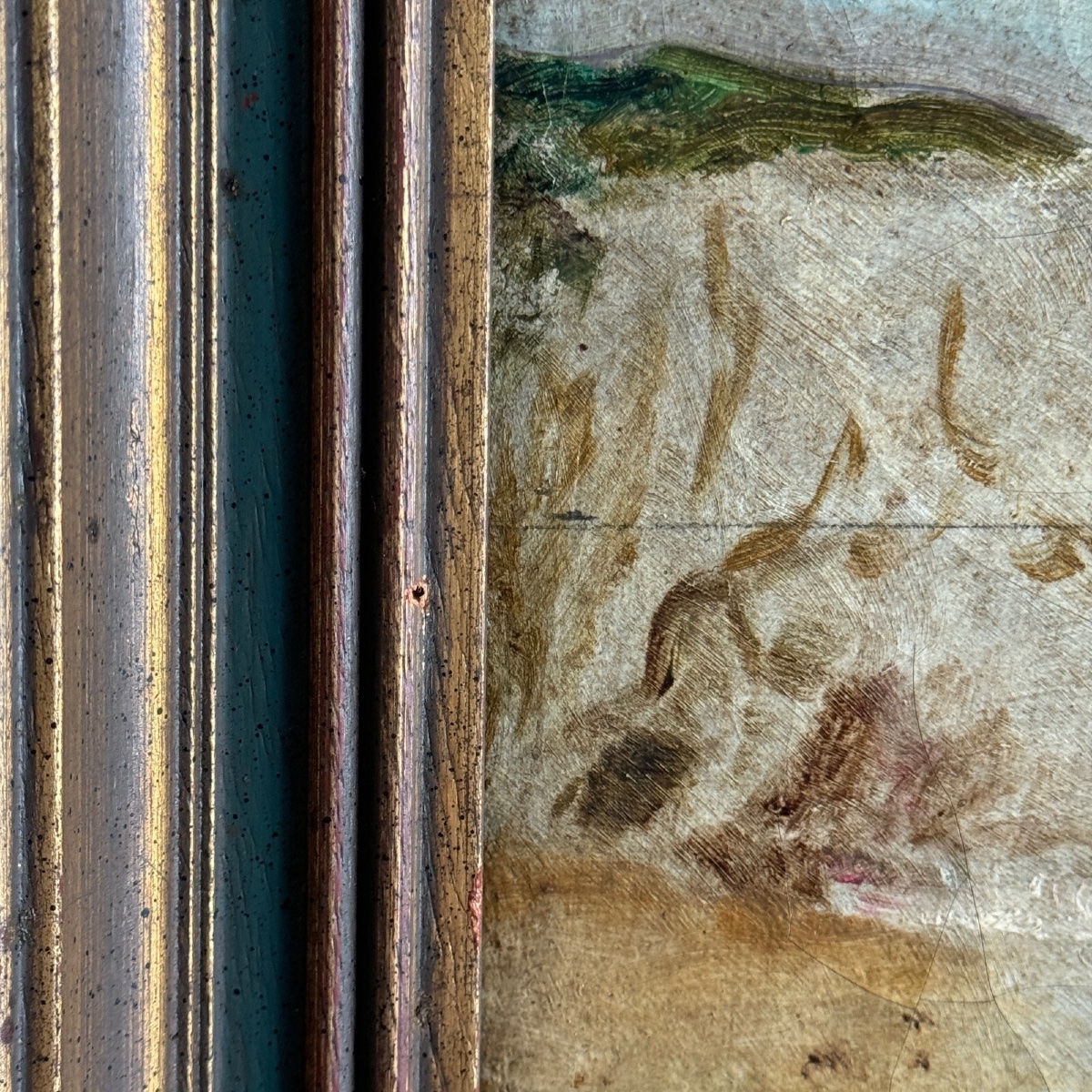 Oil On Canvas Depicting A Rocky Coast From The Early 20th Century-photo-2