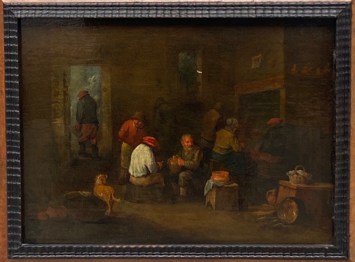 Oil On Panel, Dutch Interior Scene, Flemish School, 19th Century-photo-2