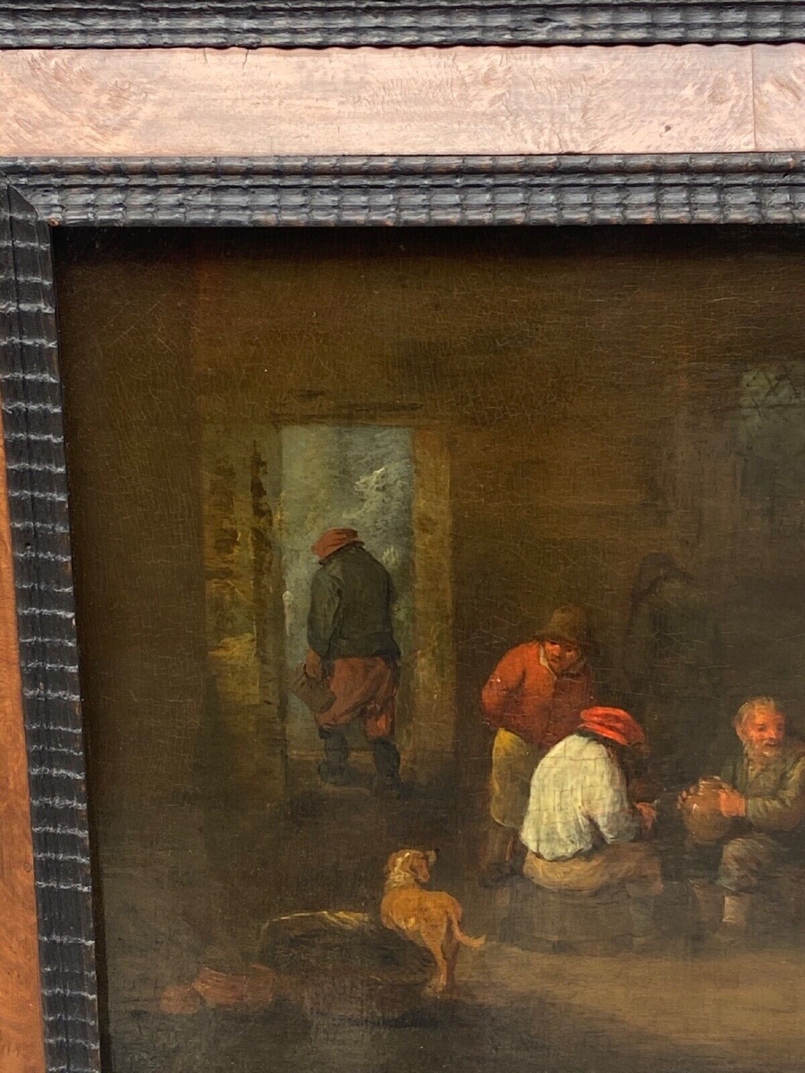 Oil On Panel, Dutch Interior Scene, Flemish School, 19th Century-photo-3