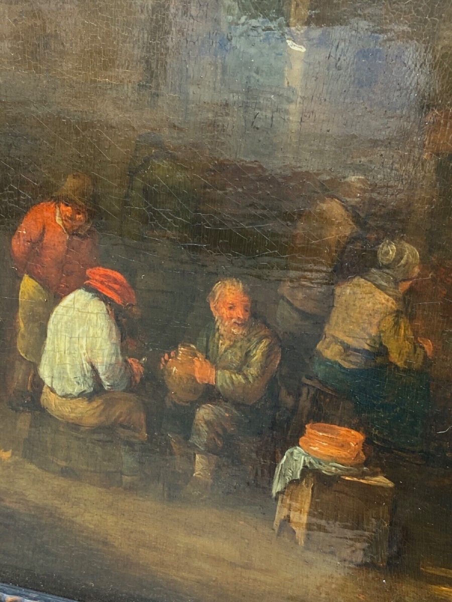 Oil On Panel, Dutch Interior Scene, Flemish School, 19th Century-photo-6