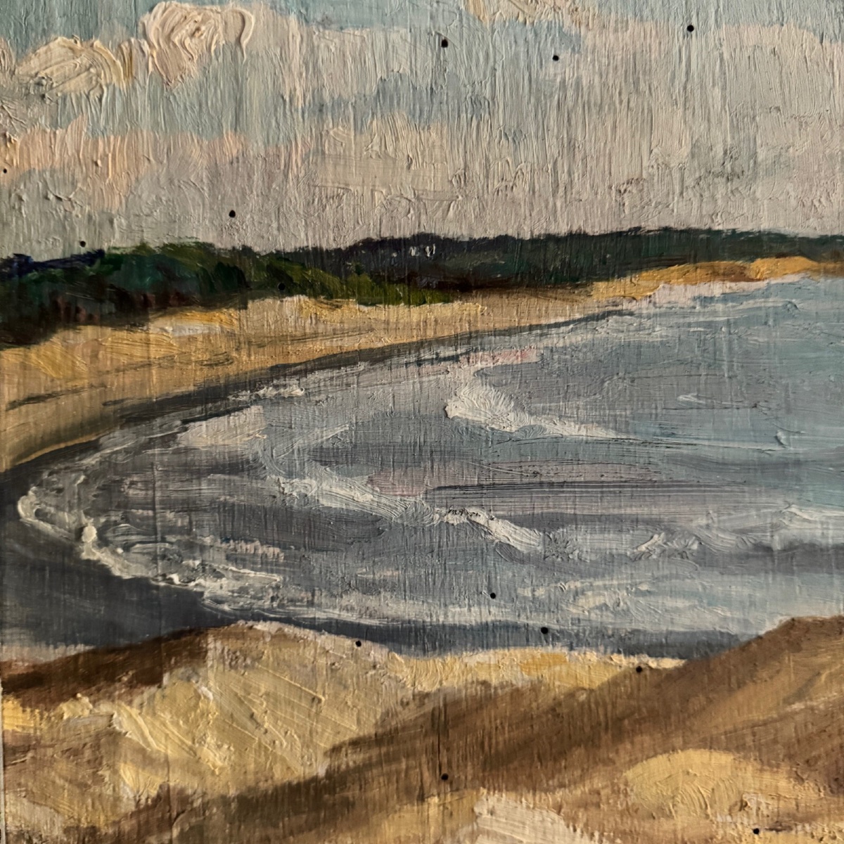Oil On Panel By M. Suilhor, Beachfront, 20th Century-photo-2