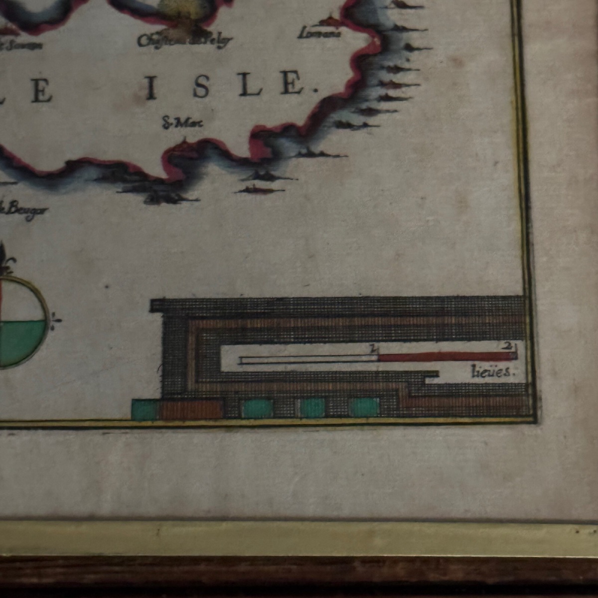 Color Engraving Of Belle Isle, 17th Century, By Christophe Tassin-photo-2