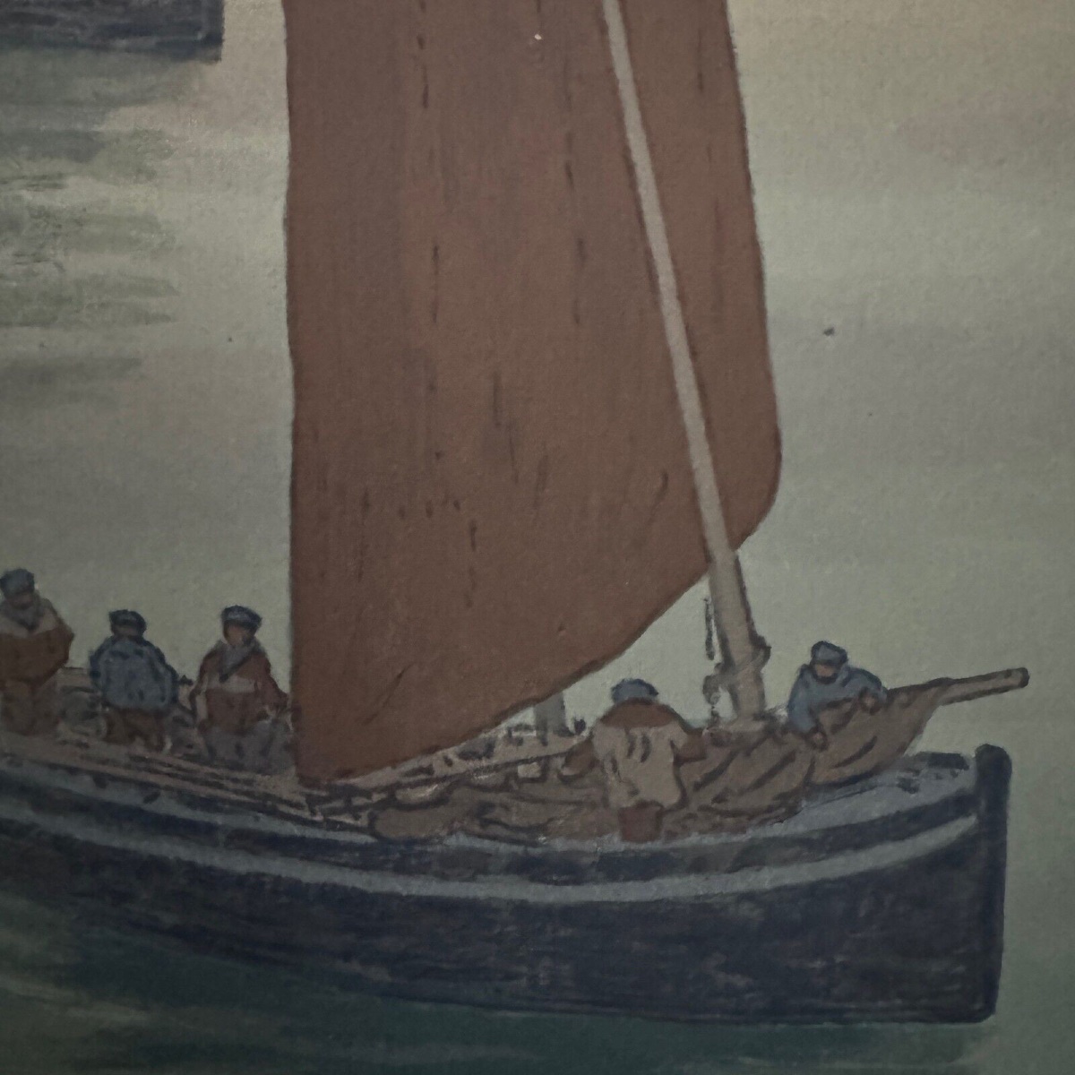 Lithograph By Henri Rivière In The Wind Of Noroît - The Old People-photo-4