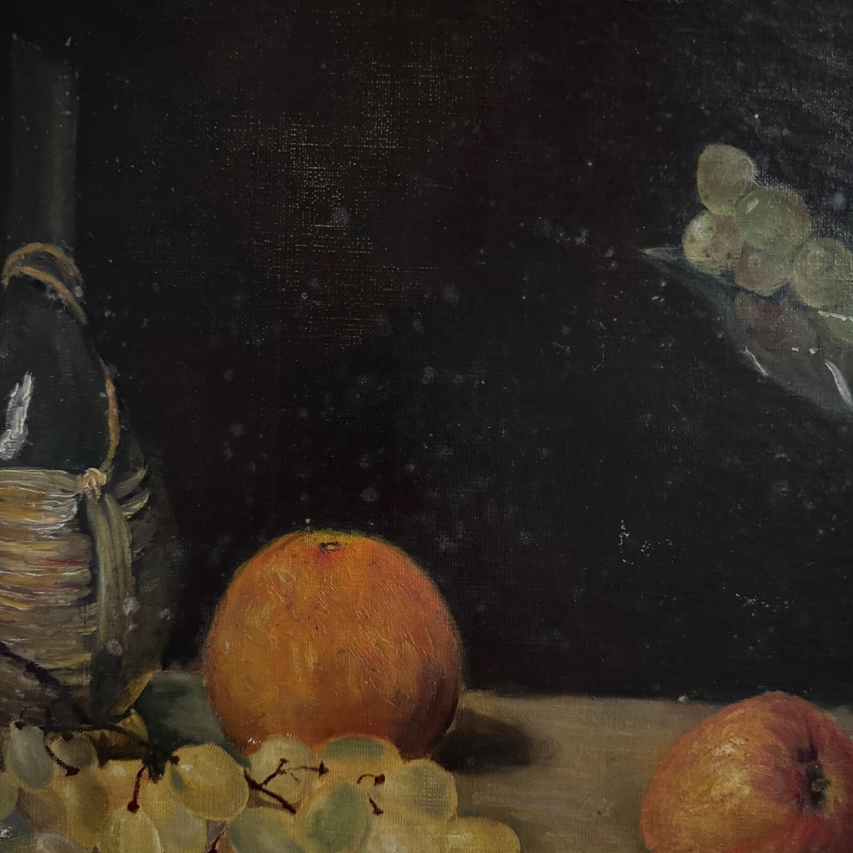 Oil On Canvas Still Life With Fruit, Early 20th Century-photo-4