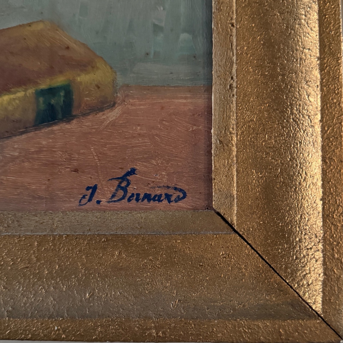Oil On Panel Still Life With A Vase Of Roses By J. Bernard XXe-photo-2