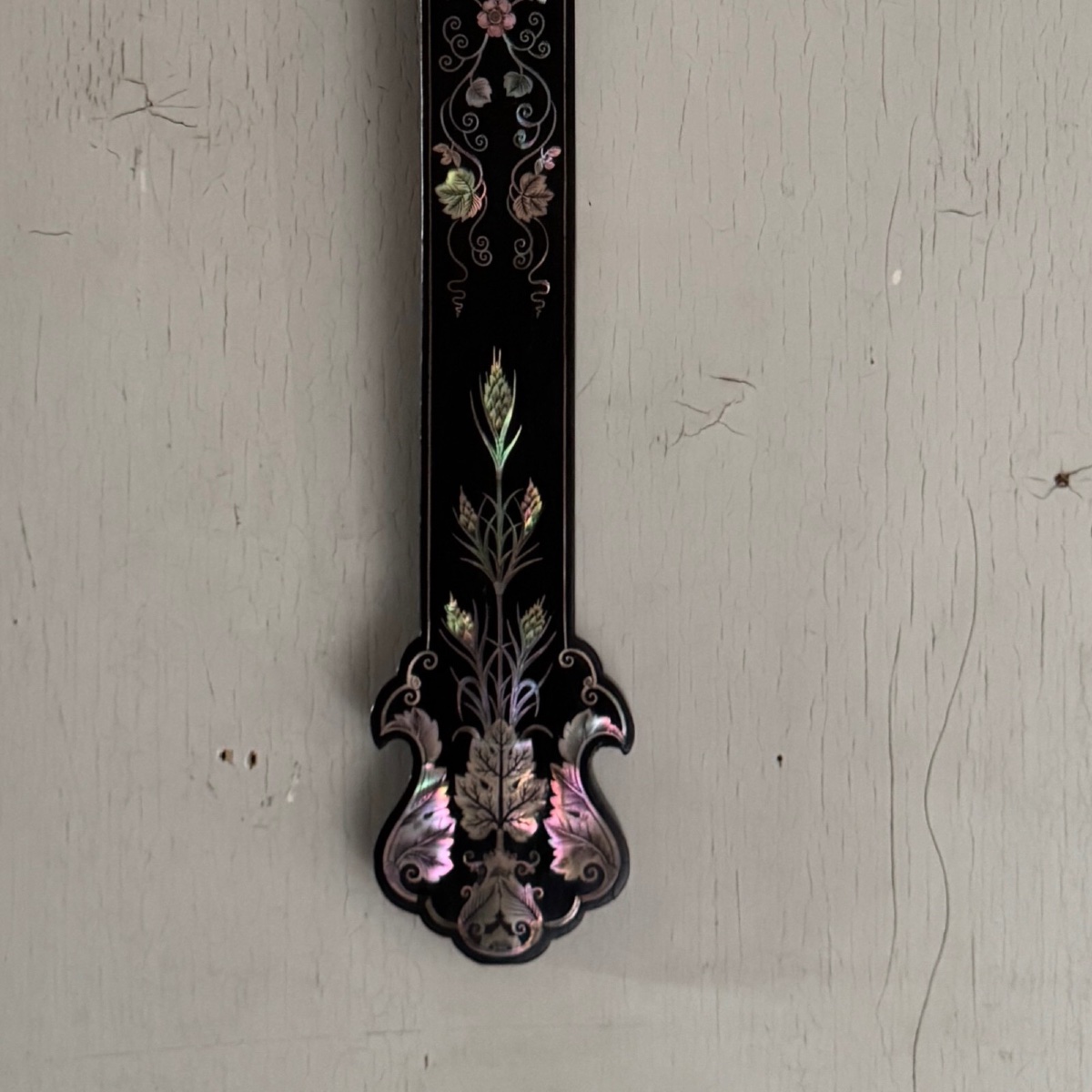 Early 20th Century Indochina Wooden Cross With Mother-of-pearl Inlays-photo-4