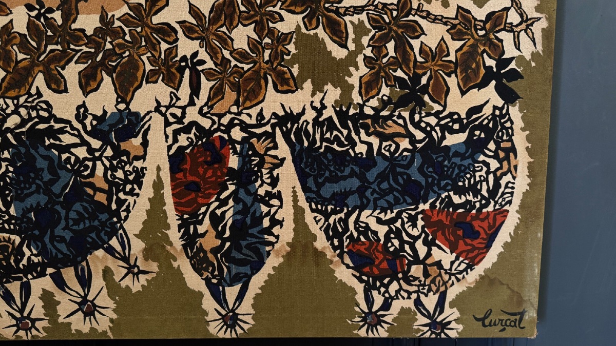 Tapestry Panel On Cotton By Lurçat 1960 Aquarium Decor-photo-4