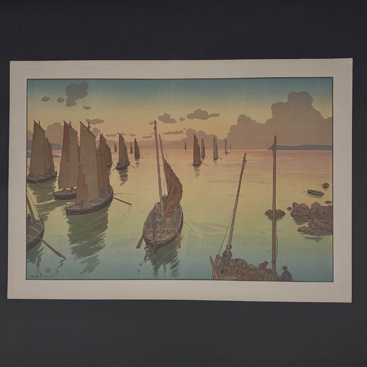 Lithograph By Henri Rivière The Sunset