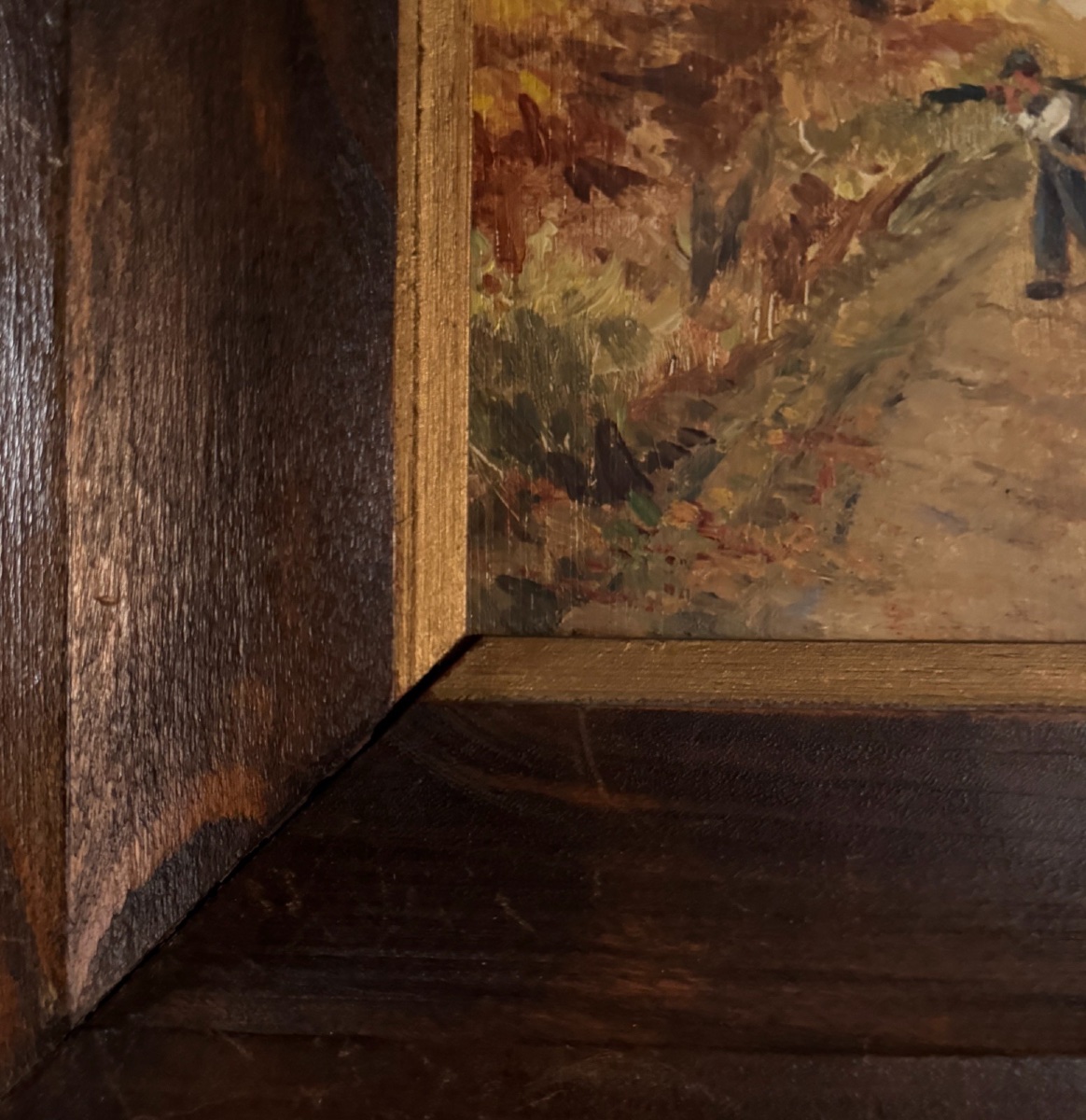 Pair Of Oils On Wood Panel Haute-marne By Jean Bernard XXe-photo-8