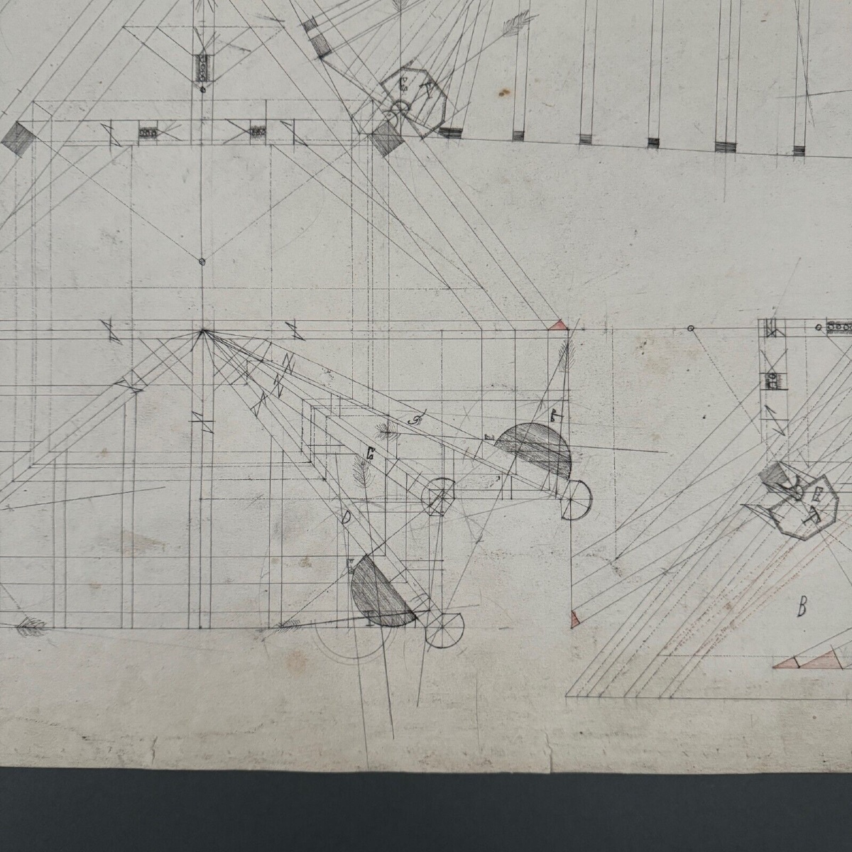 Dessins ou épures de charpentier Compagnon du Devoir XIXe-photo-2