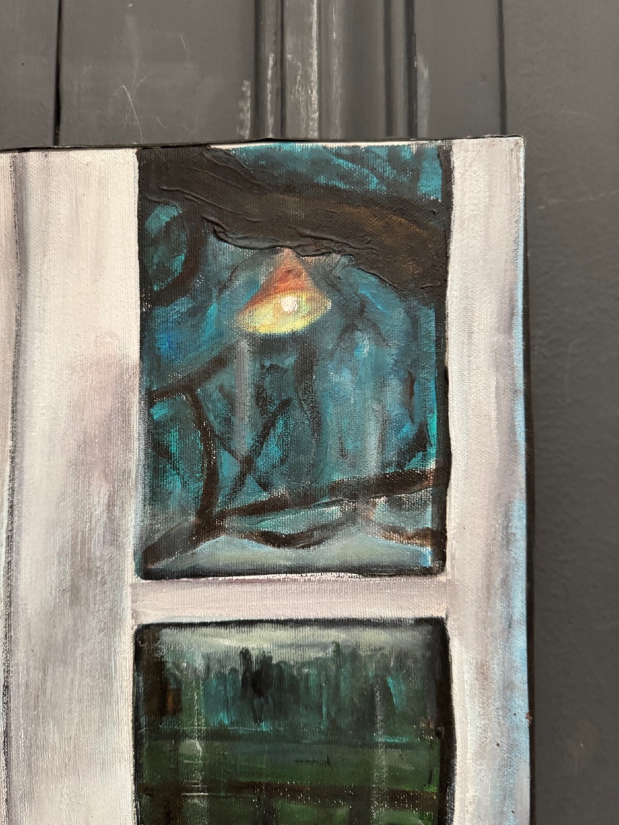 Oil On Canvas By Claude Claveau Window With Planter 20th Century-photo-3