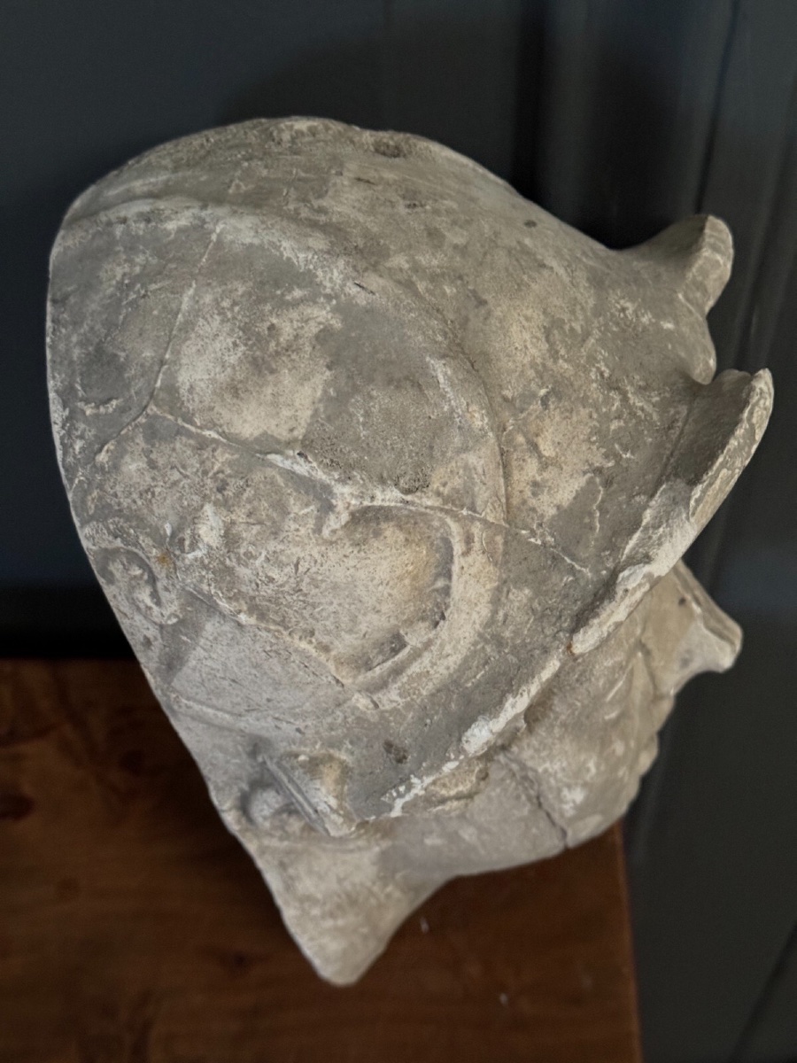 Sculpture à l'Antique en plâtre visage féminin début XXe-photo-7