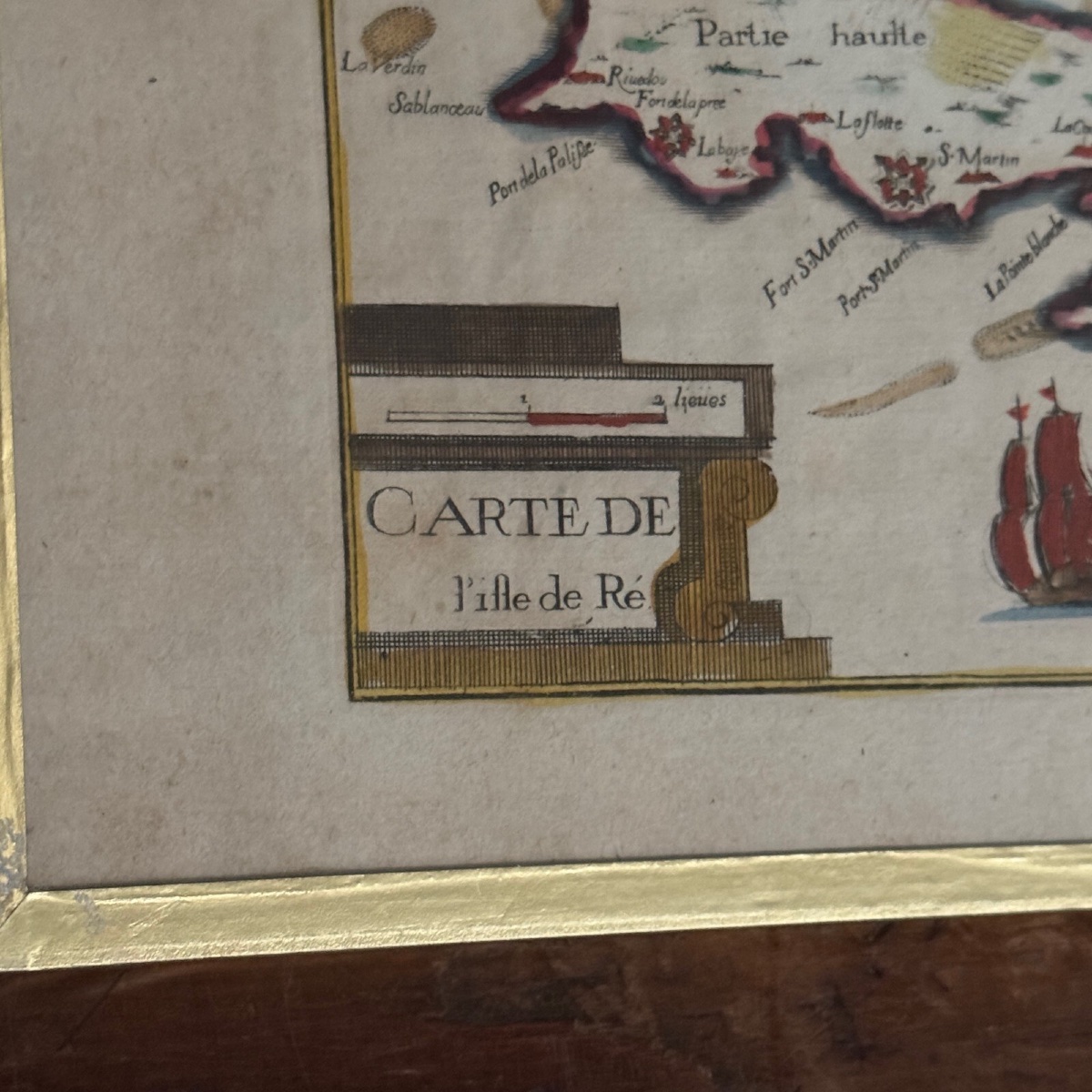 Carte de l'Ile de Ré en couleur XVIIIe-photo-2