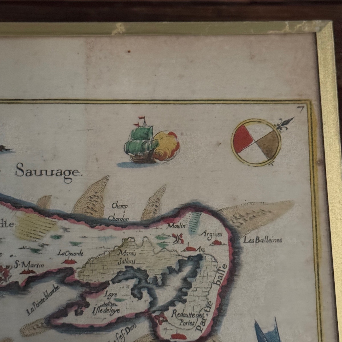 Carte de l'Ile de Ré en couleur XVIIIe-photo-4