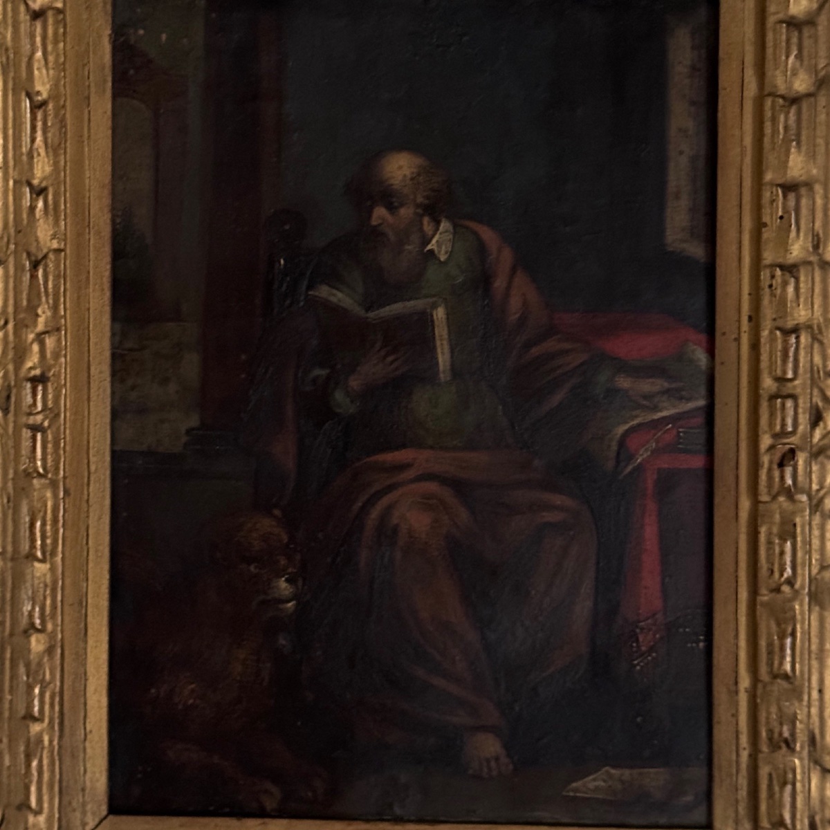 Huile sur cuivre XVIIe représentant saint Jérôme-photo-3