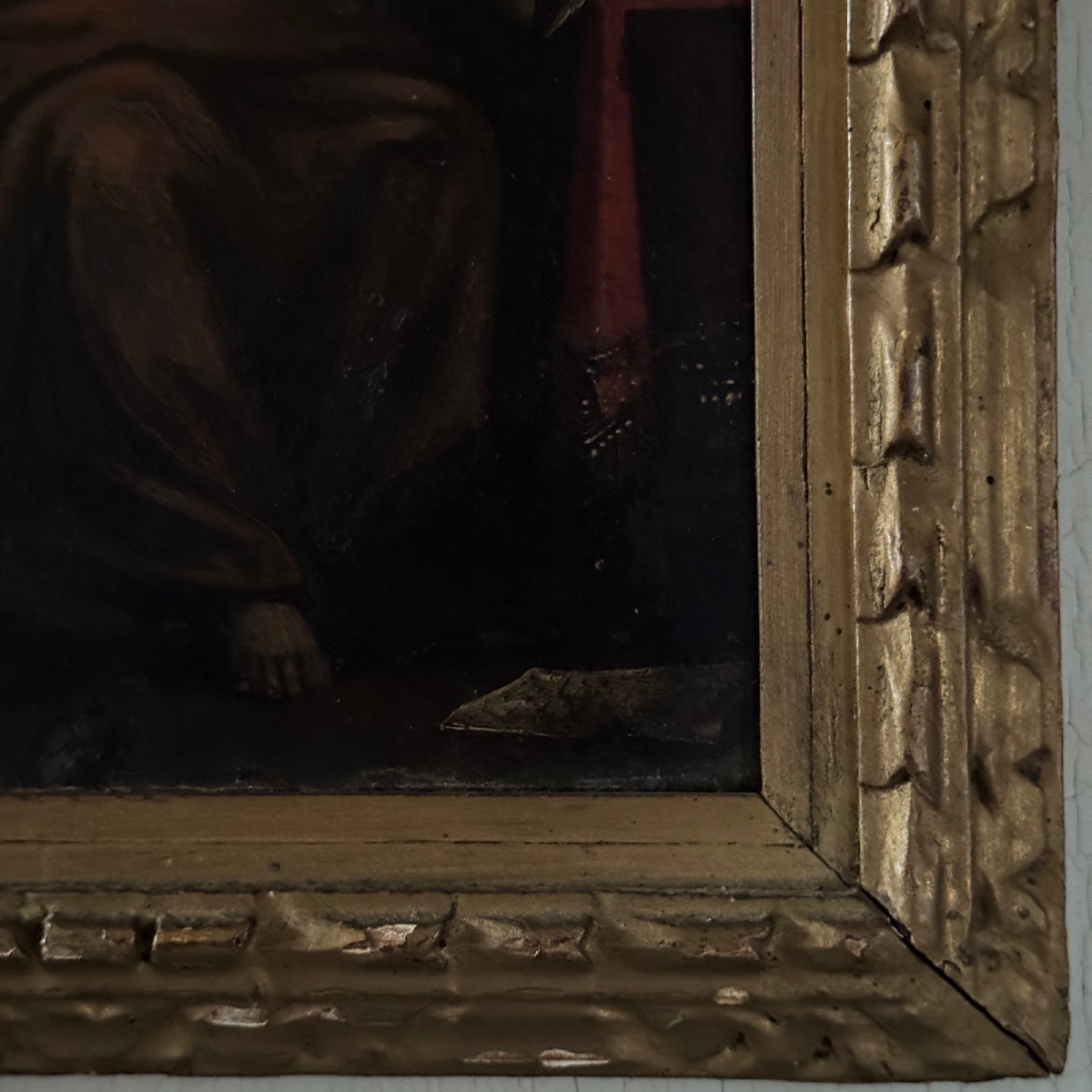 Huile sur cuivre XVIIe représentant saint Jérôme-photo-4