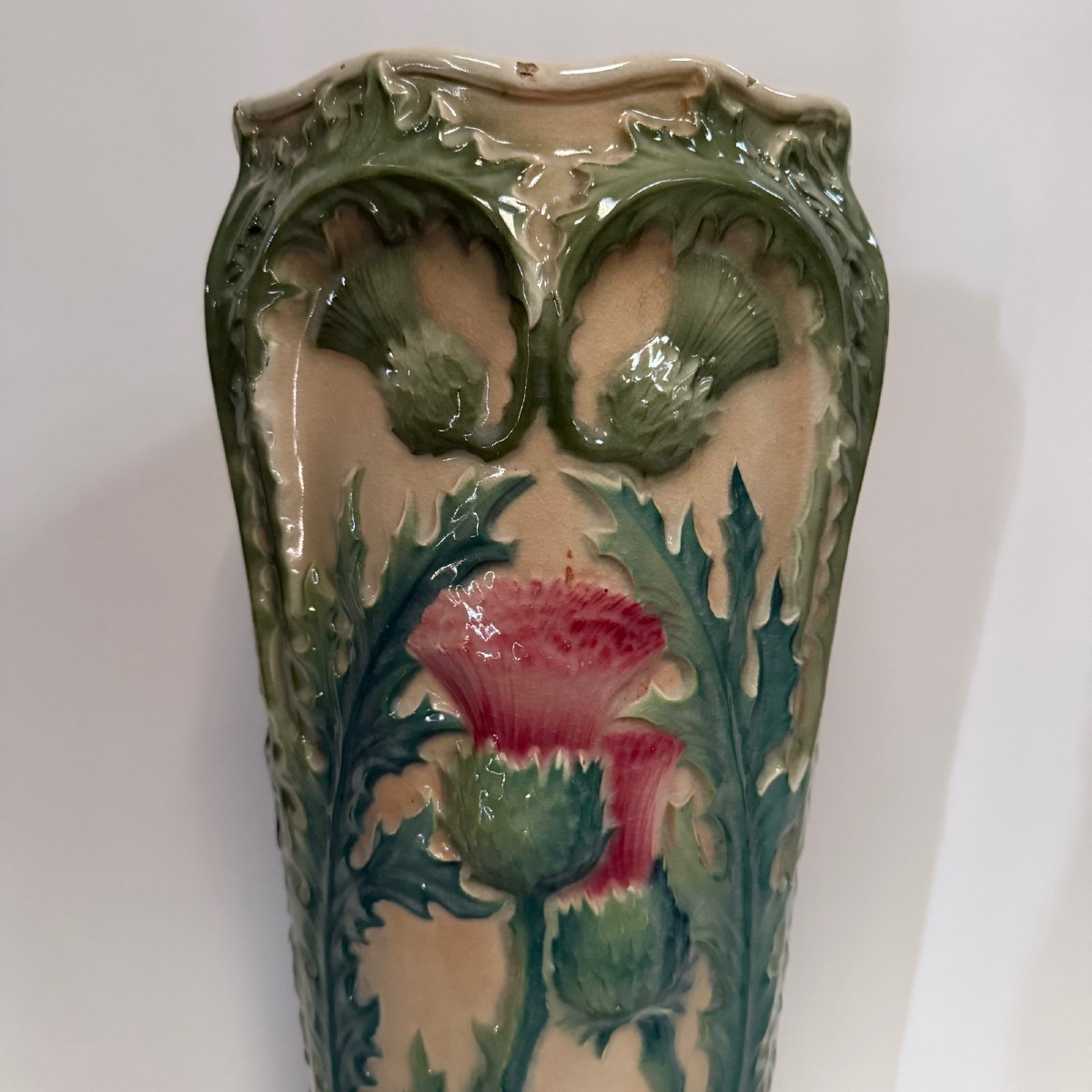 1900 Art Nouveau Slip Umbrella Stand With Thistle Decoration-photo-1