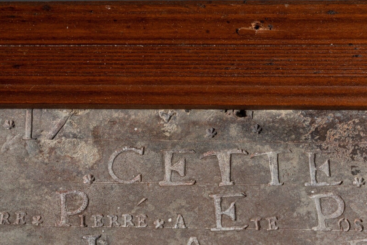 Engraved Slate Stone Dated 1779 Decorated With Donor Names-photo-5