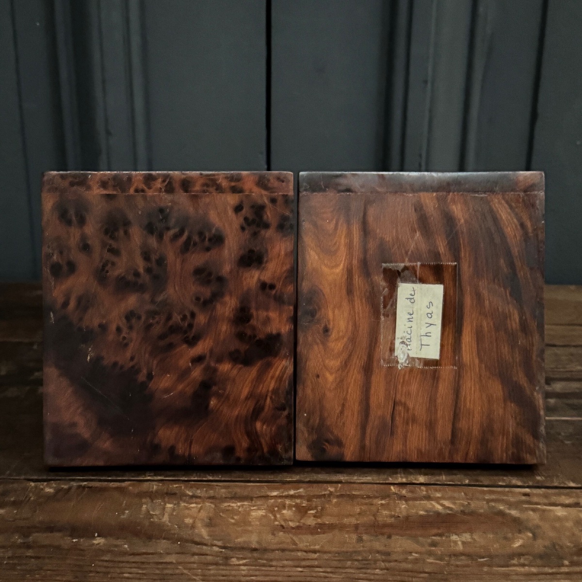 Pair Of 1950s Art Deco Burl Bookends-photo-5