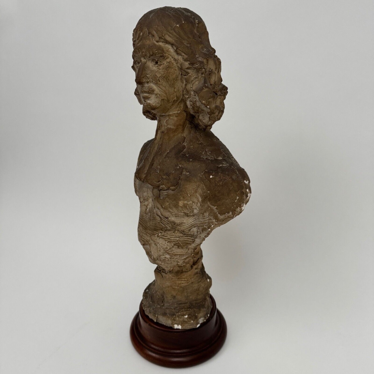Patinated Plaster Bust From The Charles Filleul Workshop, 20th Century, Representing A Man-photo-3
