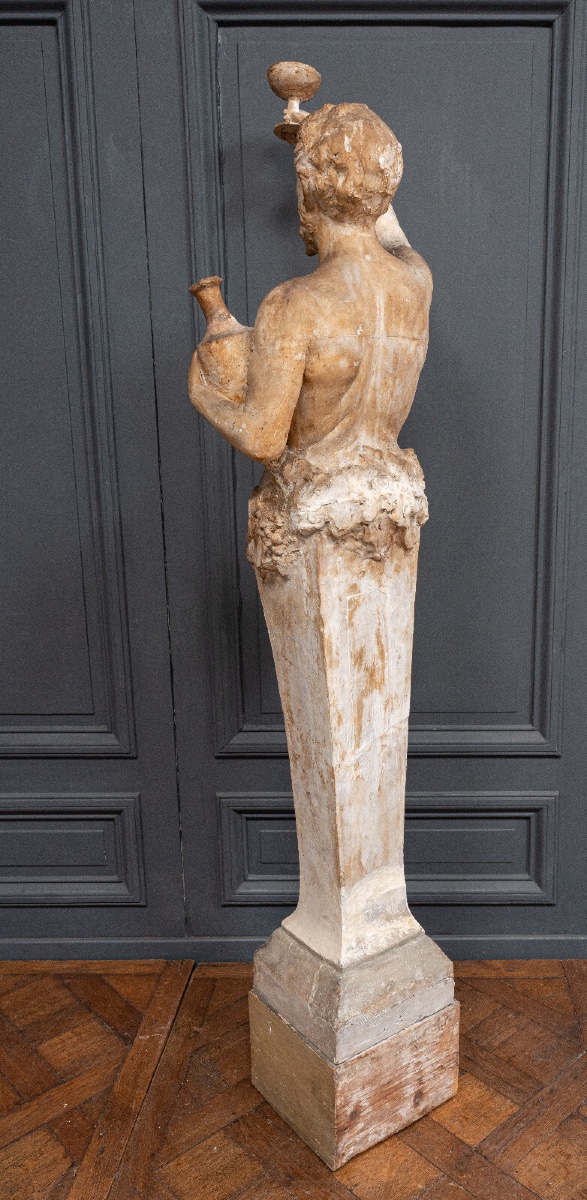 Statue anthropomorphe en plâtre Bacchus par Filleul début XXe 200 cm-photo-4