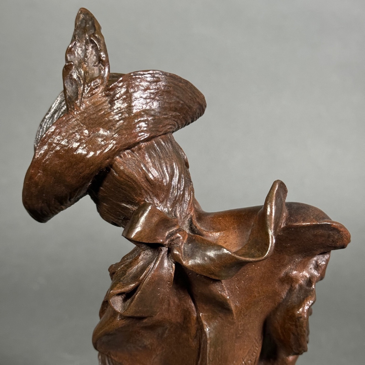 Bronze Young Girl With Cherries By Van Der Straeten Triple Patina-photo-8