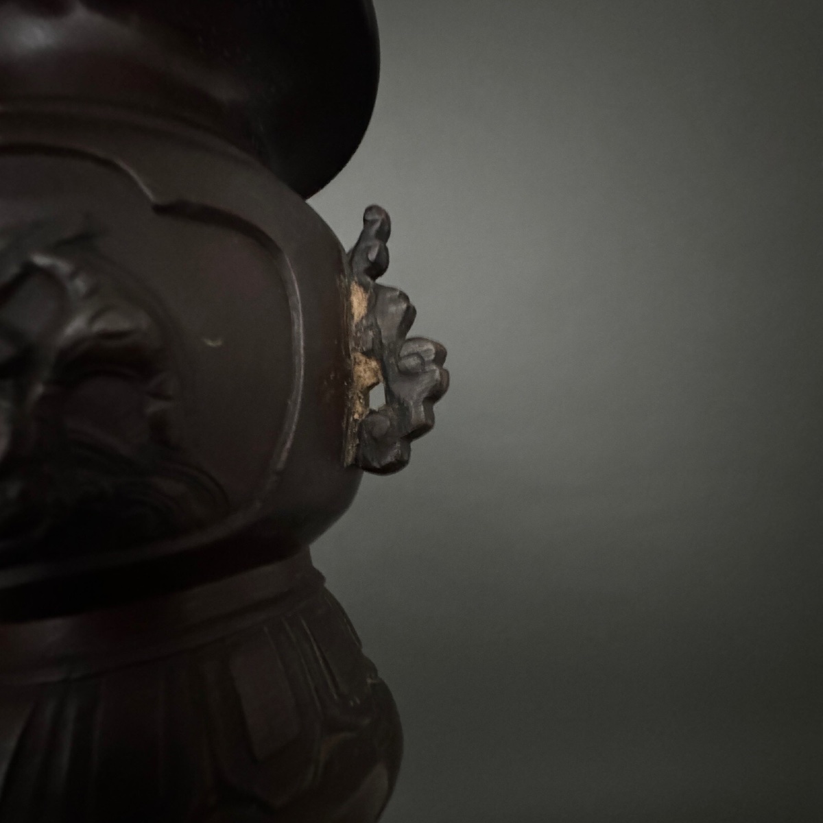Pair Of Bronze Vases From Japan, 19th Century, Brown Patina-photo-7