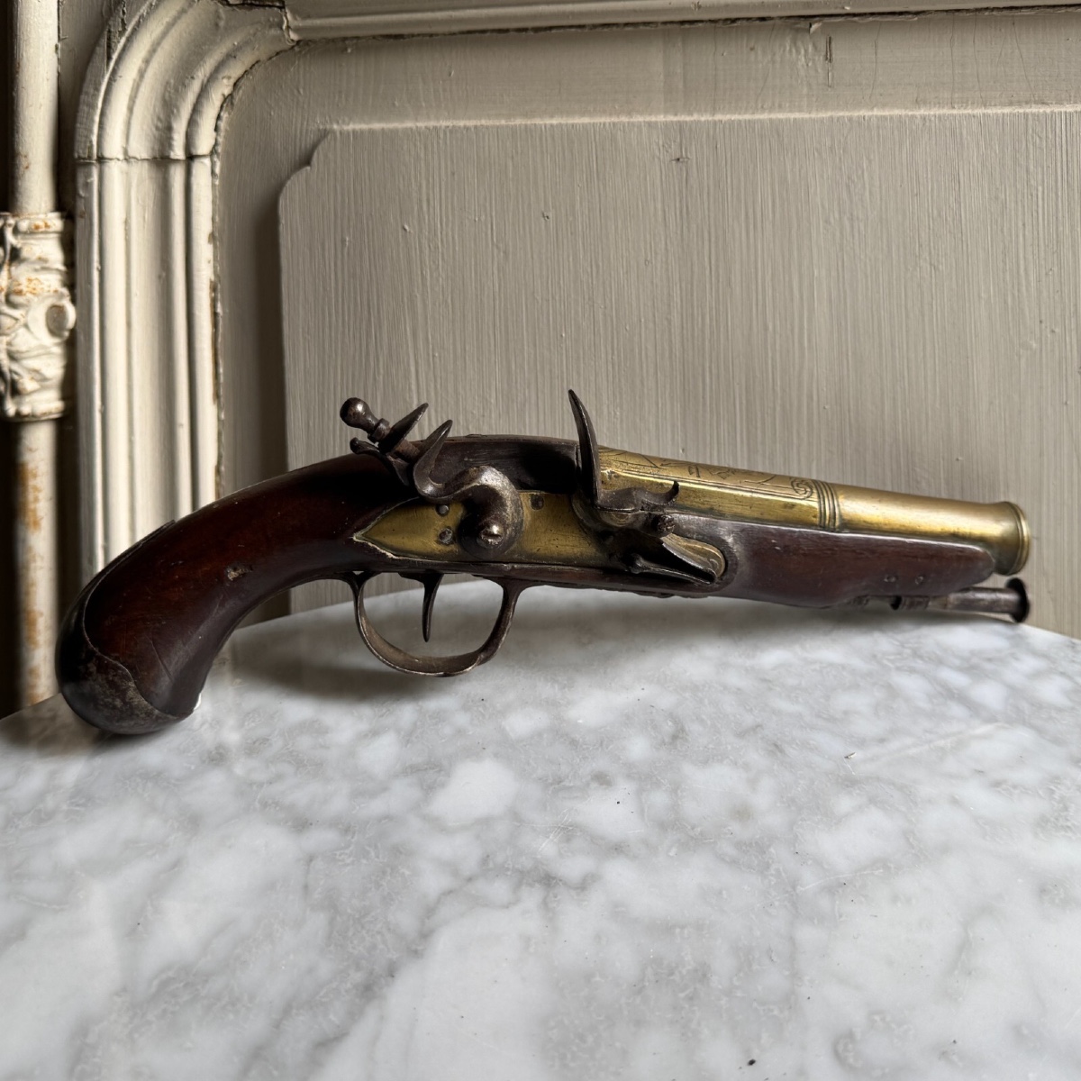 Pistolet d'officier de marine fin XVIIIe début XIXe