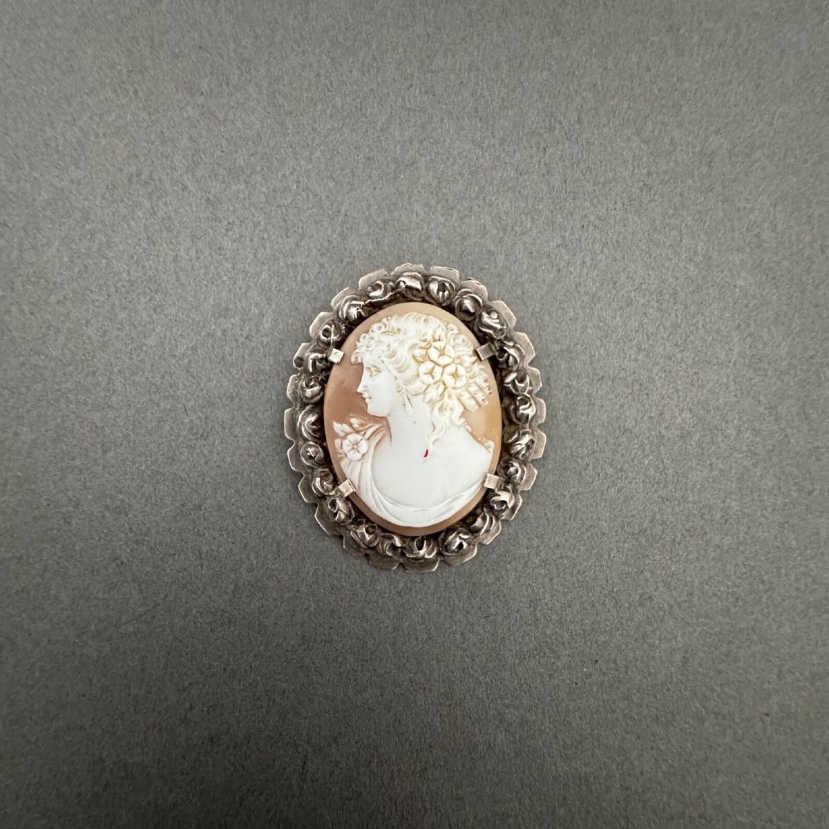 Late 19th Century Cameo Brooch Depicting The Profile Of A Woman In Antique Style-photo-3