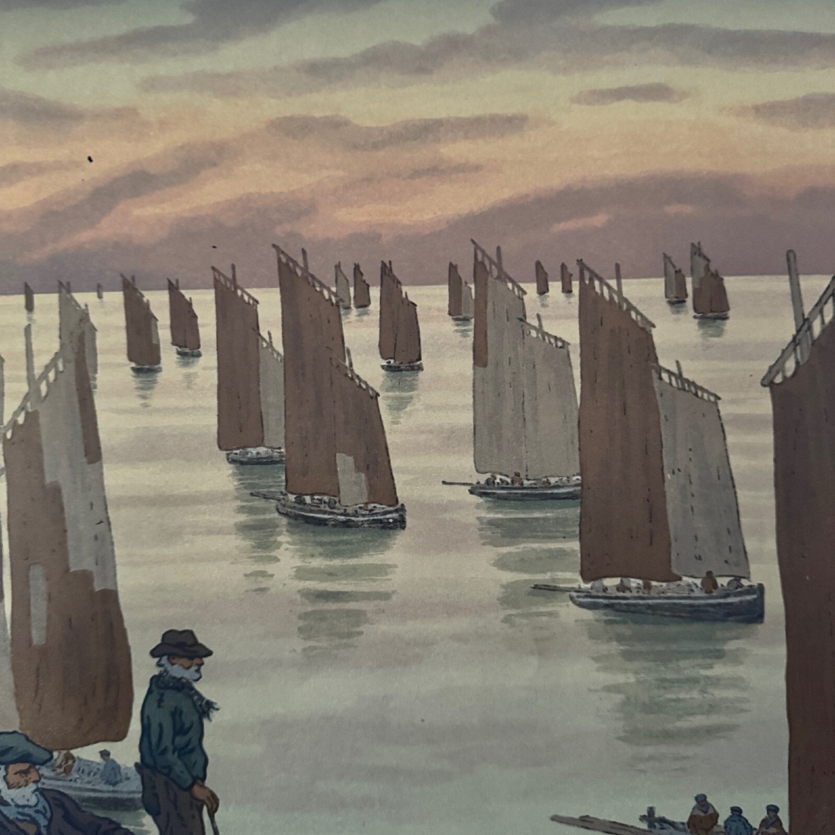 Lithographie par Henri Rivière Au Vent de Noroît - Les Vieux-photo-3