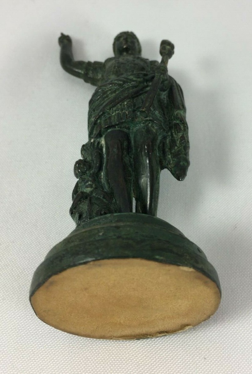 Bronze Figure In Antique Style, Green Patina, Roman Dignitary, 19th Century-photo-2