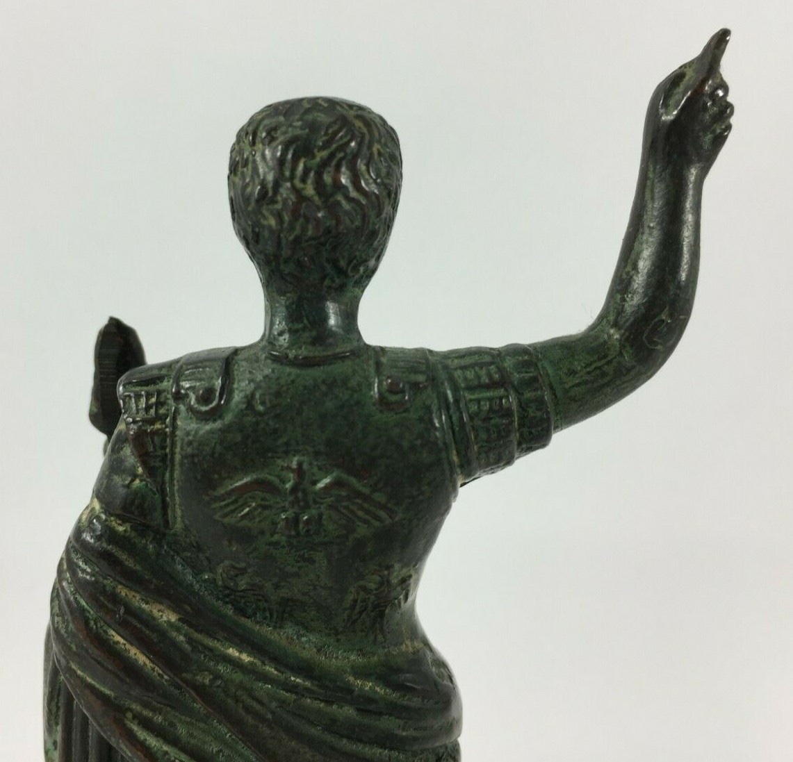 Bronze Figure In Antique Style, Green Patina, Roman Dignitary, 19th Century-photo-7