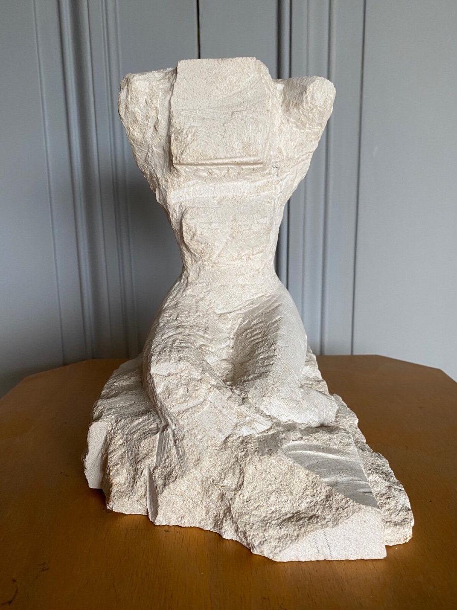 Direct Carving Sculpture Of A Female Nude From The 20th Century Workshop-photo-2