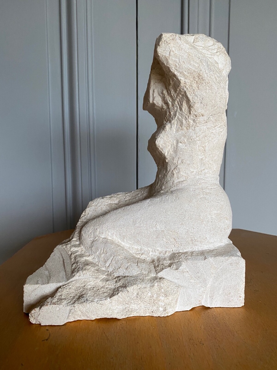 Direct Carving Sculpture Of A Female Nude From The 20th Century Workshop-photo-1