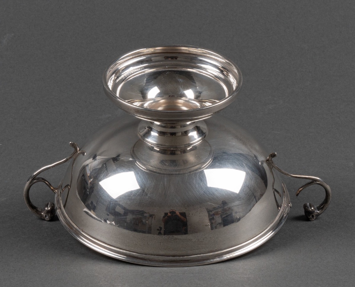 Silver Wedding Shower Pedestal Bowl With Animal Head Sockets-photo-4