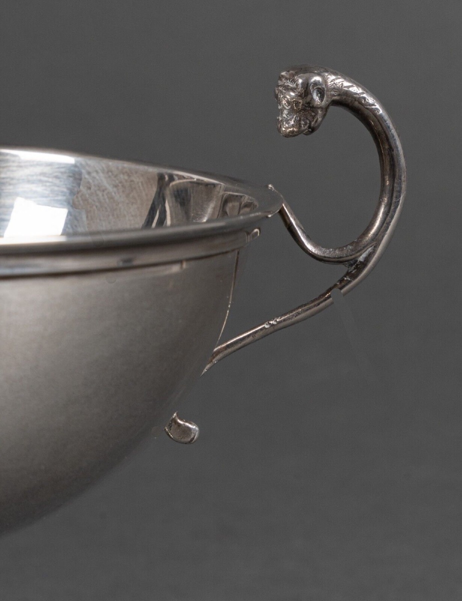 Silver Wedding Shower Pedestal Bowl With Animal Head Sockets-photo-2