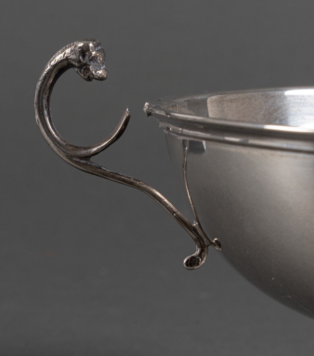 Silver Wedding Shower Pedestal Bowl With Animal Head Sockets-photo-3