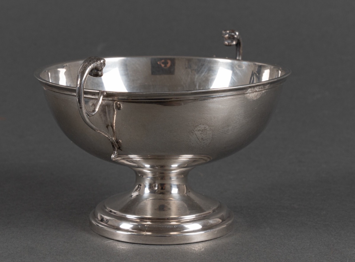 Silver Wedding Shower Pedestal Bowl With Animal Head Sockets-photo-5