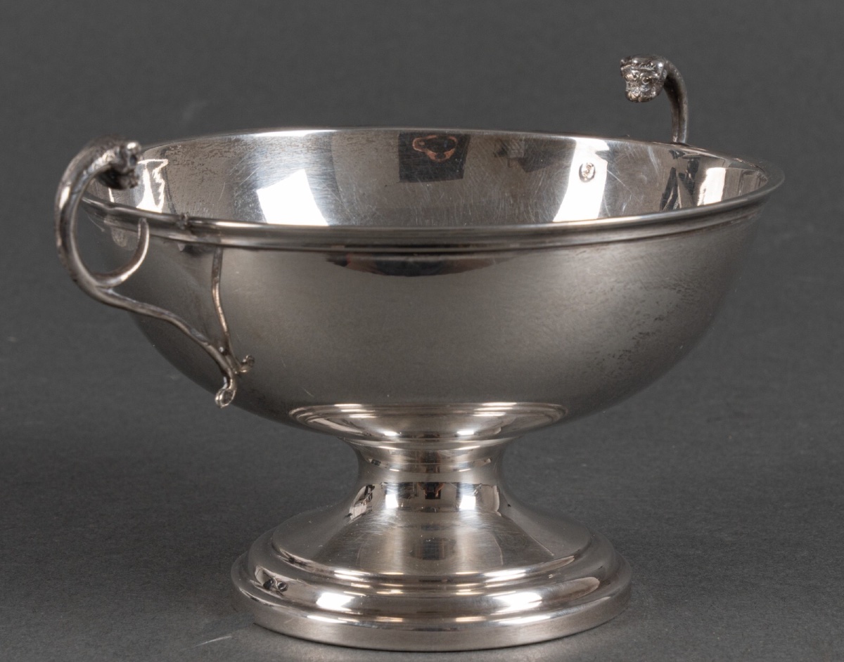Silver Wedding Shower Pedestal Bowl With Animal Head Sockets-photo-6