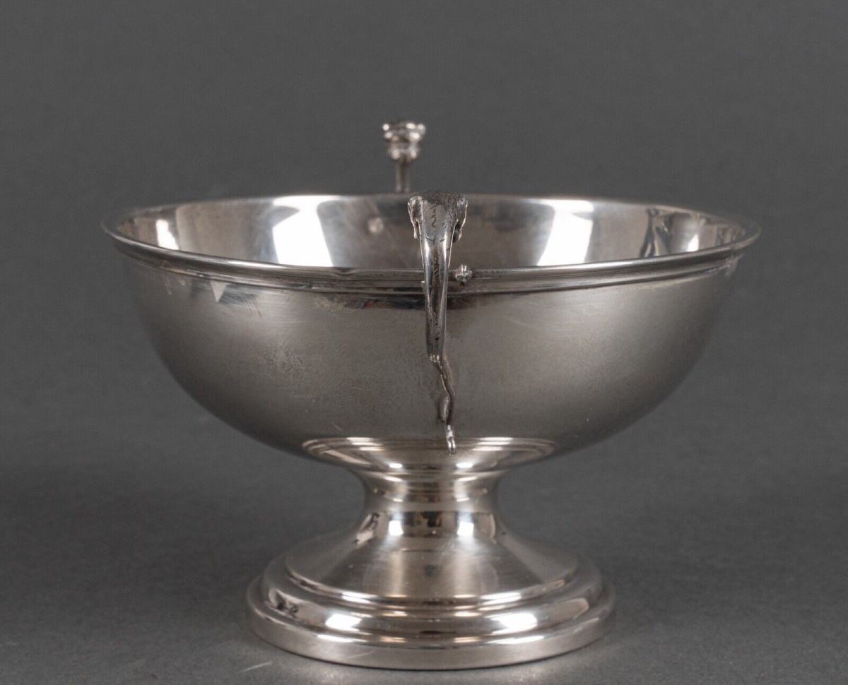 Silver Wedding Shower Pedestal Bowl With Animal Head Sockets-photo-7
