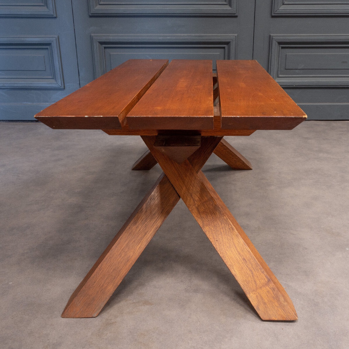 1970s Slatted Coffee Table In The Style Of Pierre Chapo-photo-6