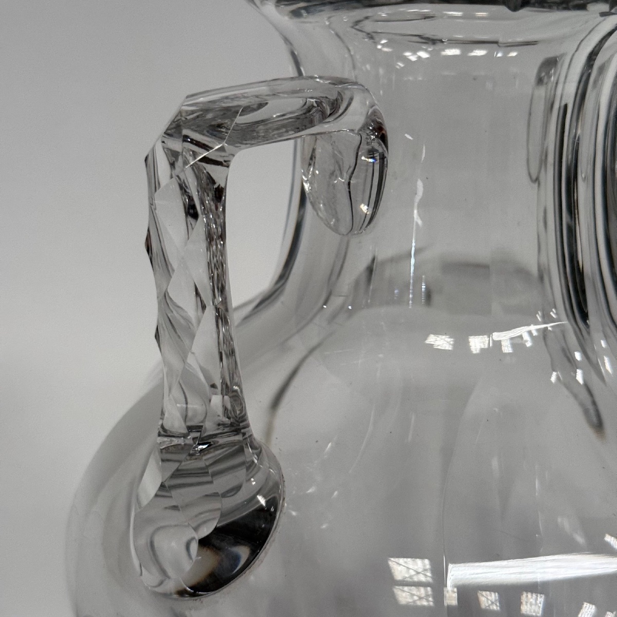 Vase en cristal avec anses Baccarat XIXe pans coupés-photo-3