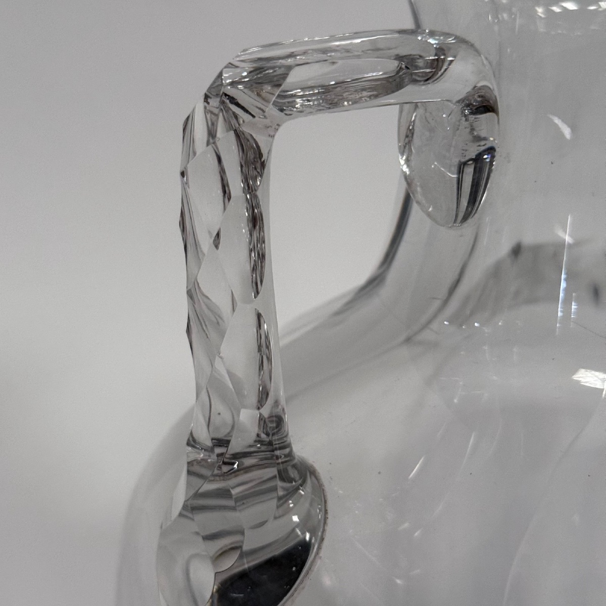 Vase en cristal avec anses Baccarat XIXe pans coupés-photo-5