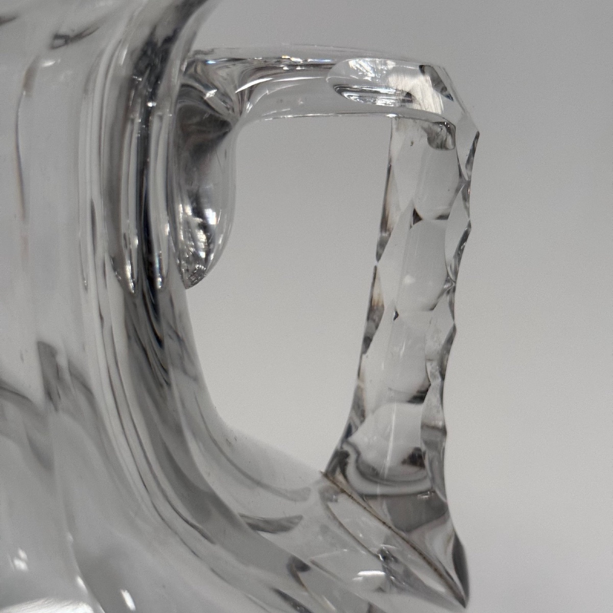 Vase en cristal avec anses Baccarat XIXe pans coupés-photo-6