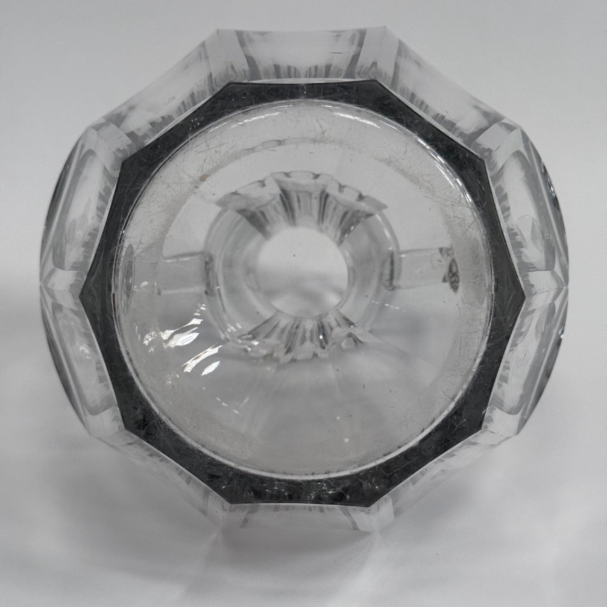 Vase en cristal avec anses Baccarat XIXe pans coupés-photo-8