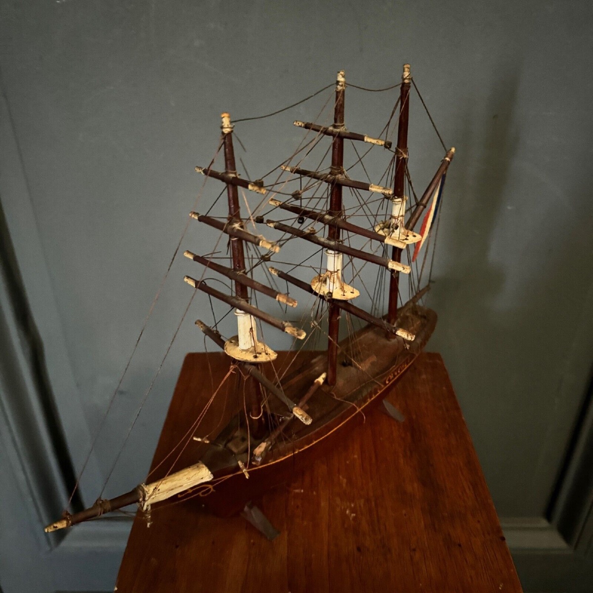 Model Of A 19th Century French Three-masted Ship In Cancale-photo-4