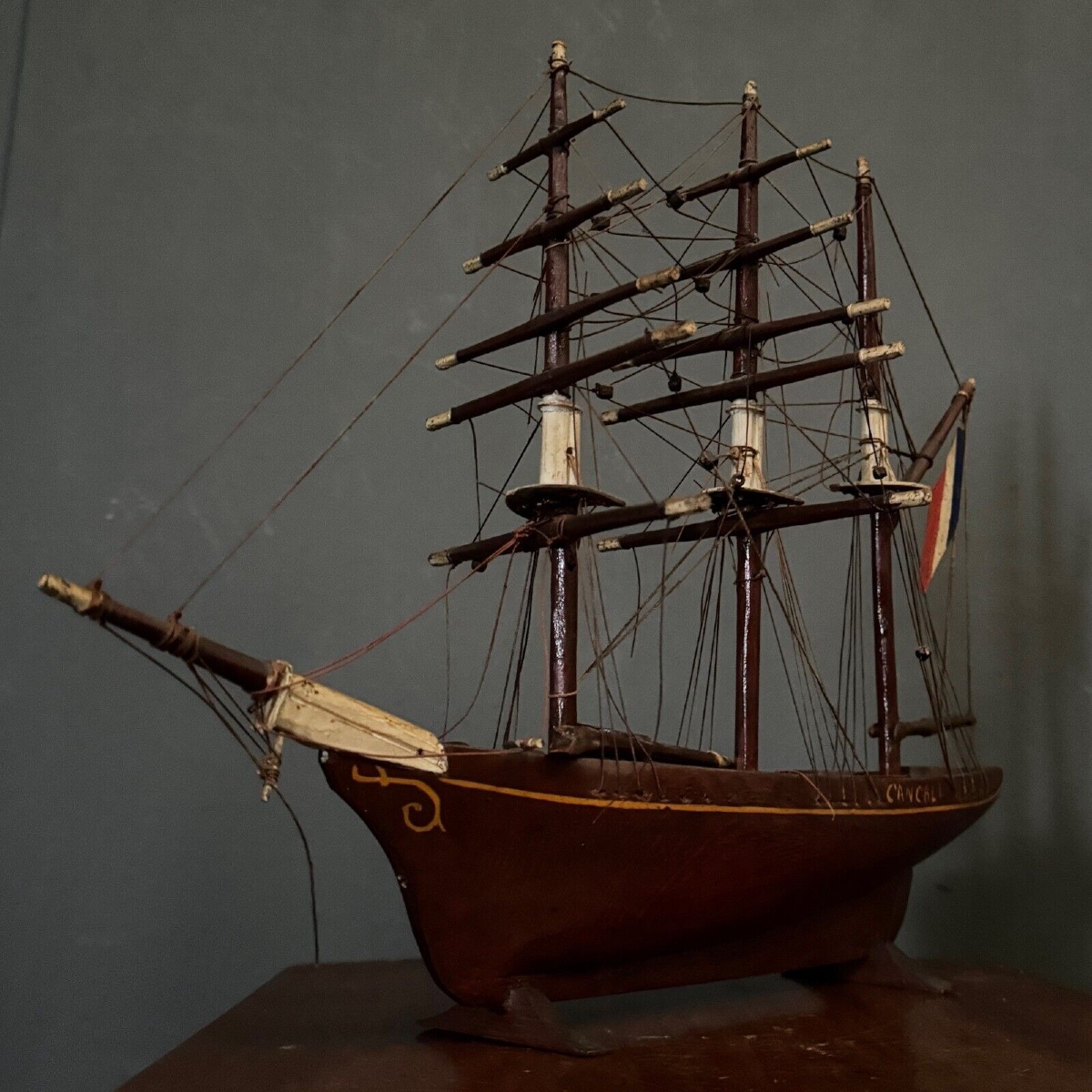 Model Of A 19th Century French Three-masted Ship In Cancale-photo-2