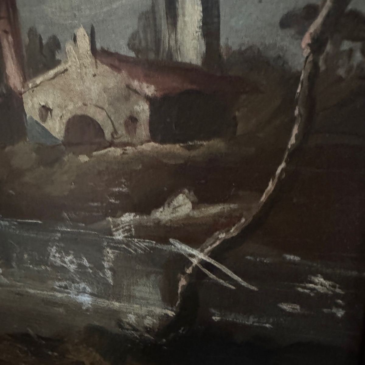 Oil On Panel, Port Scene, Late 19th Century, Gilded Frame-photo-4